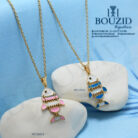 Pendentif Poisson Or Jaune 18K – Bijou Ludique et Coloré | Frères Bouzid Tunisie