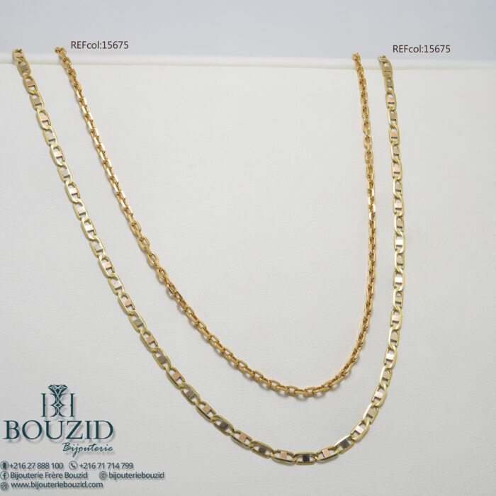 Colliers Or Jaune 18K Colliers Or Jaune 18K – Design Classique et Authentique | Frères Bouzid Tunisie
