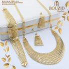 Parure Or Jaune 18K – Design Large et Luxueux | Bijouterie Frères Bouzid Tunisie