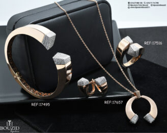 Série de Bijoux Femme en Or Rosé 18K – Élégance & Brillance