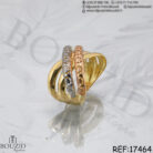 Bague Femme en Or 18K Tricolore – Design Moderne & Élégant