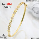 Bracelet charnière en or 18K avec motifs floraux – Bijouterie Frères Bouzid