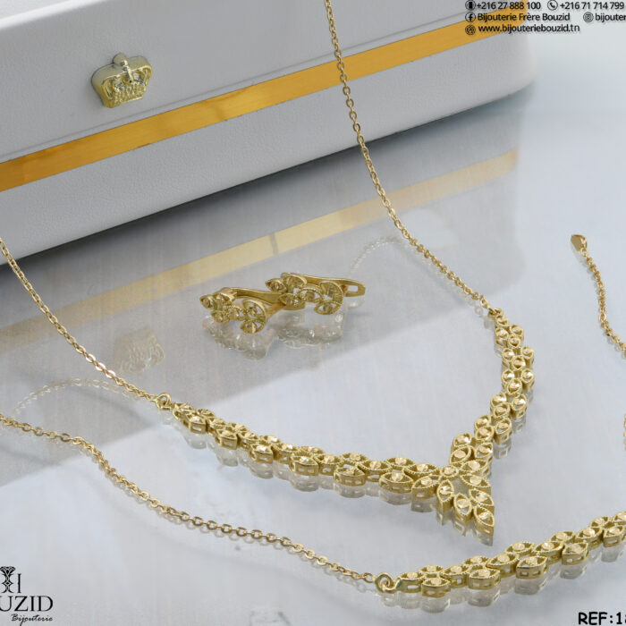 Parure or 18K Parure or 18K – Élégance intemporelle | Bijouterie Frères Bouzid Tunisie