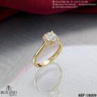 Bague solitaire en or 18K avec pierre scintillante – Bijouterie Frères Bouzid