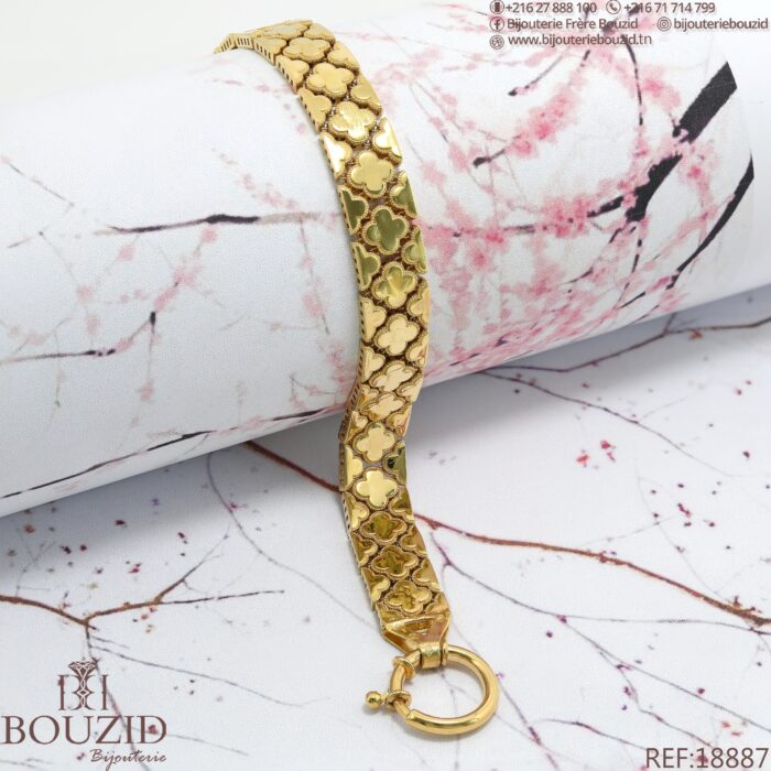 Bracelet en or 18K – Design élégant et artisanat tunisien | Bijouterie Frères Bouzid