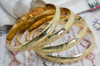 Chnachen en or 18K gravées – Élégance traditionnelle tunisienne | Bijouterie Frères Bouzid