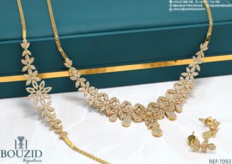 Parure Or 18K – Parure élégante sertie de zircons | Bijouterie Frères Bouzid