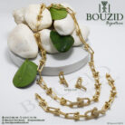 Parure Or Jaune 18K – Design Géométrique Chic & Moderne | Bijouterie Frères Bouzid Tunisie