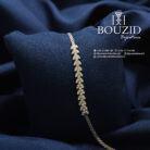 Bracelet en or blanc 18K – Bijou raffiné feuillage | Bijouterie Frères Bouzid Tunisie