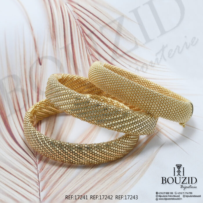 Bracelet Or Jaune 18K Bracelet Or Jaune 18K – Design Perlé Raffiné | Frères Bouzid Tunisie