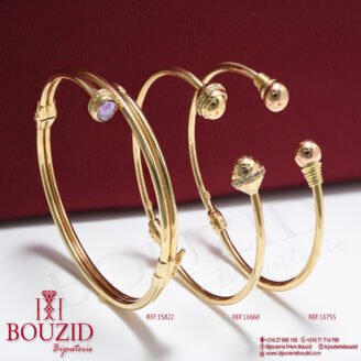 Bracelet Charnière Or Jaune 18K – Bijoux Pratiques et Élégants | Frères Bouzid Tunisie