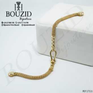 Bracelet Or Jaune 18K – Élégance Artisanale | Bijouterie Frères Bouzid Tunisie
