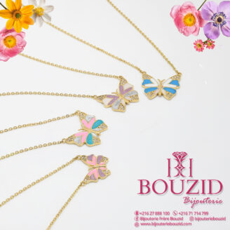 Collier Papillon Or Jaune 18K – Bijoux Colorés en Or | Frères Bouzid Tunisie