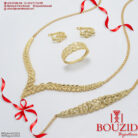 Parure Or Jaune 18K – Motif Feuillage Raffiné | Bijouterie Frères Bouzid