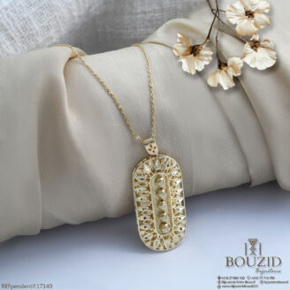 Pendentif Or Jaune 18K – Bijou Ajouré Élégant | Frères Bouzid Tunisie