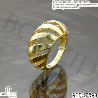 Bague moderne en or 18K design sculptural – Réf. 17596 | Bijouterie Frères Bouzid