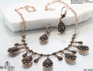 Collier et boucles d’oreilles Chichkhane en Or 9K – Bijou traditionnel tunisien | Bijouterie Bouzid