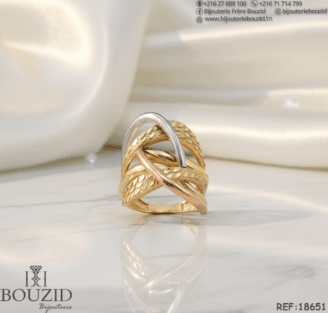 Bague or 18K avec zircon – Élégance et brillance | Bijouterie Frères Bouzid