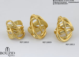 Bague or 18K design moderne et entrecroisé | Bijouterie Frères Bouzid Ariana Tunisie