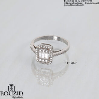 Bague en or 18K sertie zircon – Élégance et brillance raffinée | Bijouterie Bouzid Tunisie