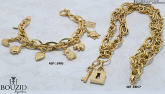 Collier et bracelet en or 18 carats – Élégance classique & détails précieux | Bijouterie Frères Bouzid