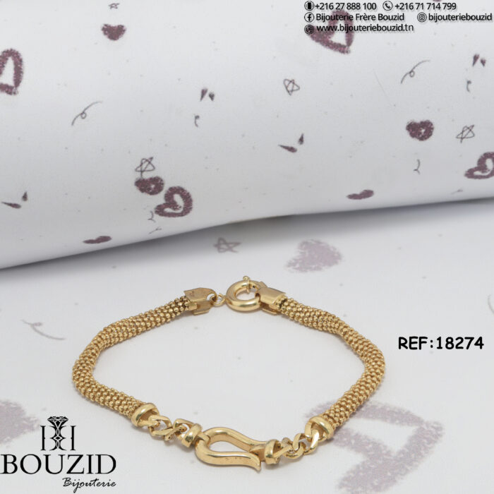 Bracelets en or 18K maille tressée – Élégance & raffinement | Bijouterie Frères Bouzid