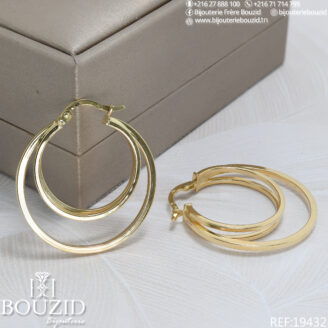 Boucles d’oreilles Or 18K – Créoles rondes élégantes en or 750 | Bijouterie Frères Bouzid