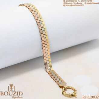 Bracelet Rolex Or 18K – Maille large et design structuré – Bijouterie Frères Bouzid