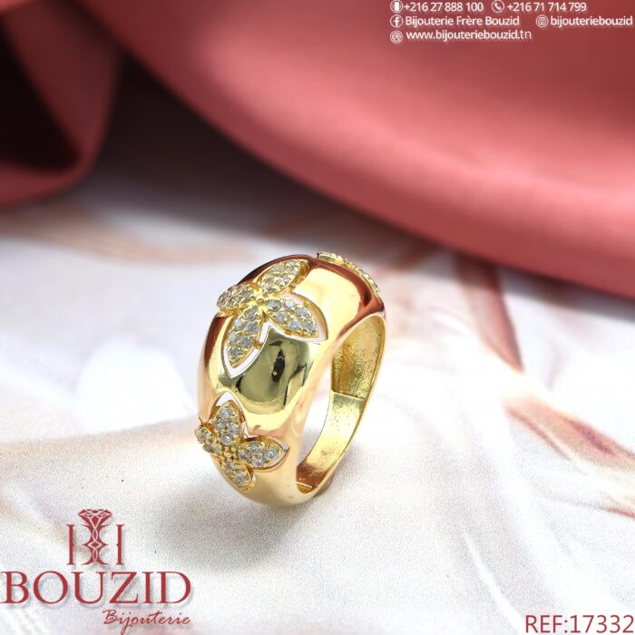 Bague or 18K pavée – Modèle moderne et lumineux | Bijouterie Bouzid Bague or 18K pavée – Modèle moderne et lumineux | Bijouterie Bouzid