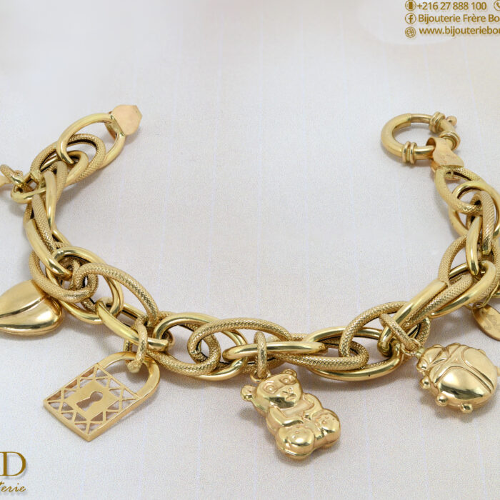 Bracelet Fitish Or 18K – Maillons tendance & pendentifs – Bijouterie Frères Bouzid