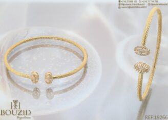 Bracelet rigide en or 18K ajouré – élégance et éclat chez Bijouterie Frères Bouzid