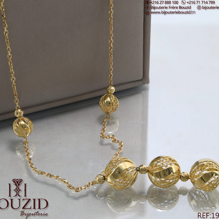 Collier or 18K élégant – Design raffiné | Bijouterie Frères Bouzid